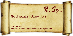 Notheisz Szofron névjegykártya